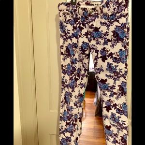 Floral corduroy pants
